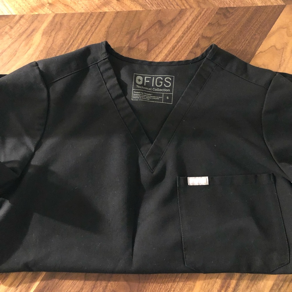 Figs Black Catarina One Pocket Scrub Top Black